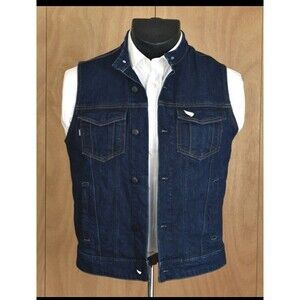 Saint Unbreakable Denim Vest -M-‎ Cotton-Dyneema Blend Blue SA1NT Motorcycle